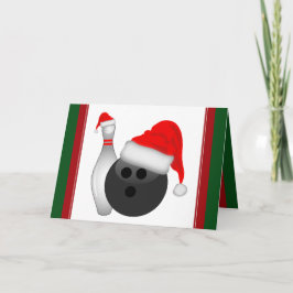 Jul Bowling Ball and Pin Helgkort