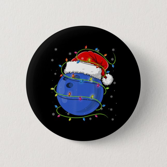 Jul Bowling Ball Santa Hat Matching Familj P Knapp (Framsida)