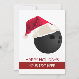 Jul Bowling Boll Santa Hatt Julkort