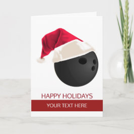 Jul Bowling Boll Santa Hatt Julkort Helgkort