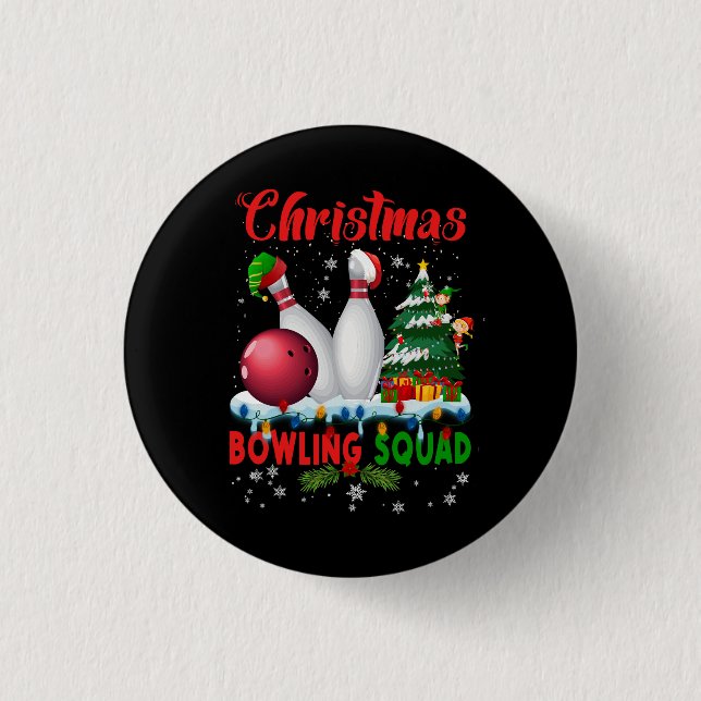 Jul Bowling Squad Dabbing Santa Funny Kristus Knapp (Framsida)