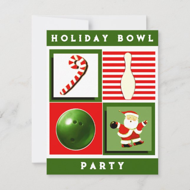 Jul Bowlingfest Inbjudningar (Framsida)