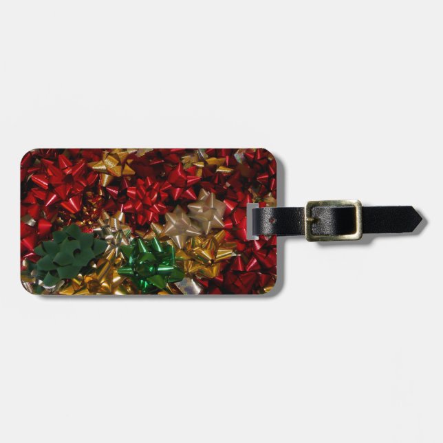 Jul Bows Colorful Festive Helgdag Bagagebricka (Horisontell Framsida)