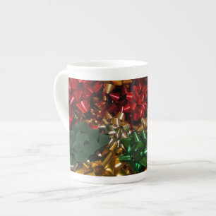 Jul Bows Colorful Festive Helgdag Benporslin Mugg
