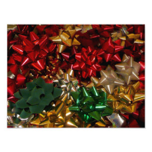 Jul Bows Colorful Festive Helgdag Fototryck
