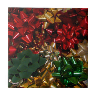 Jul Bows Colorful Festive Helgdag Kakelplatta