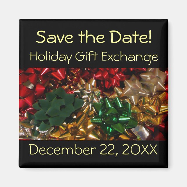 Jul Bows Colorful Festive Helgdag Magnet (Framsidan)