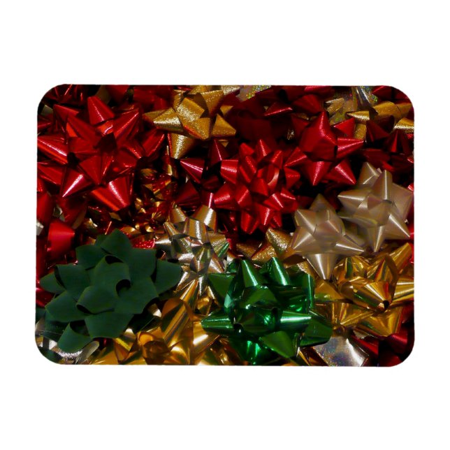 Jul Bows Colorful Festive Helgdag Magnet (Horisontell)