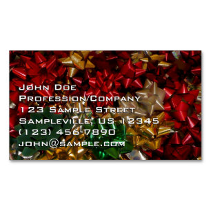 Jul Bows Colorful Festive Helgdag Magnetiska Visitkort