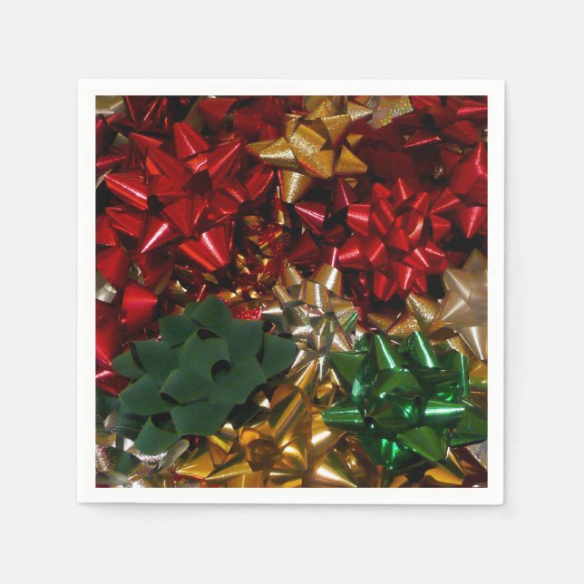 Jul Bows Colorful Festive Helgdag Pappersservett (Framsidan)