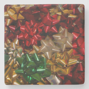 Jul Bows Colorful Festive Helgdag Stenunderlägg