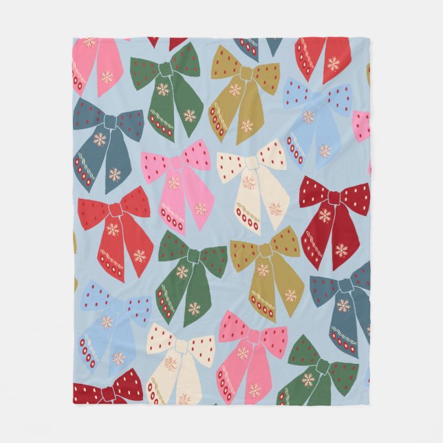 Jul Bows Coquette Blue Fleecefilt (Framsidan)