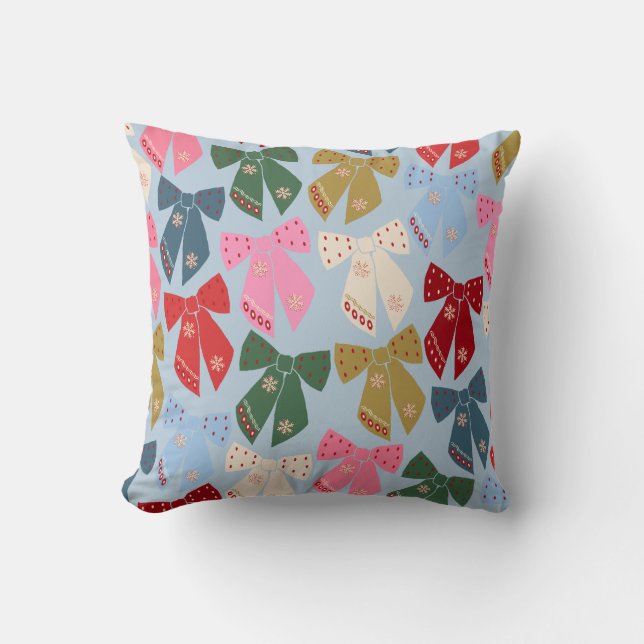 Jul Bows Coquette Blue Kudde (Framsida)