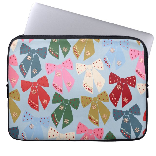Jul Bows Coquette Blue Laptop Fodral (Framsidan)