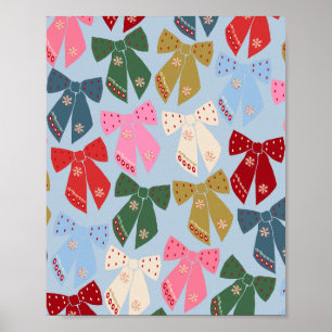 Jul Bows Coquette Blue Poster