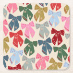 Jul Bows Coquette Underlägg Papper Kvadrat<br><div class="desc">Jul Bows - Coquette Rosett band.</div>