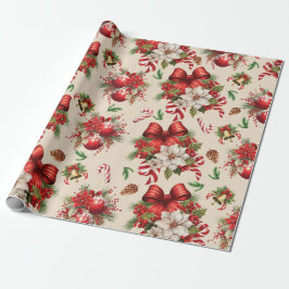 Jul Bows Klockor Flowers Candy cane Presentpapper