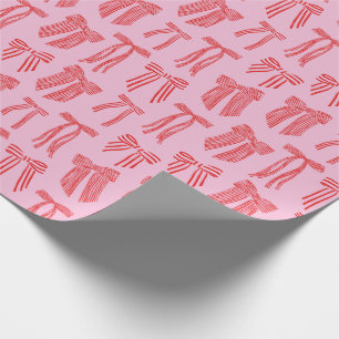 Jul Bows Rosa Red Stripe Coquette Presentpapper
