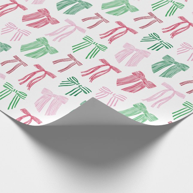 Jul Bows Stripe Coquette Presentpapper (Hörn)