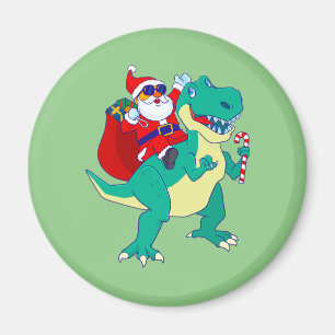 Jul Boys Dinosaur Santa T Rex Julafton Dino Kärlek Magnet