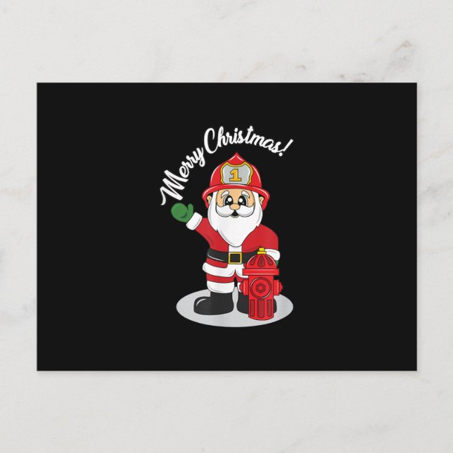 Jul-brandman Santa Winter Helg Vykort (Framsida)