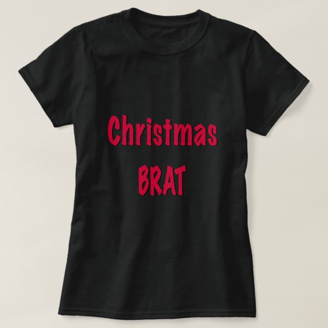 Jul Brat Red on Black T Shirt (Design framsida)