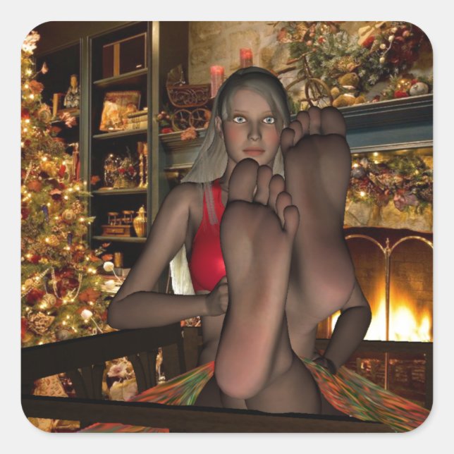 Jul Break Fyrkantigt Klistermärke (Framsida)