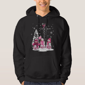 Jul Breast Cancer Live Kärlek Cure Snögubbe Chr Hoodie