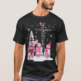 Jul Breast Cancer Live Kärlek Cure Snögubbe Chr T Shirt