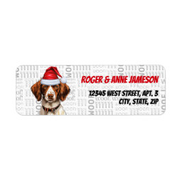 Jul Bretagne spanjoren Hund Helgdag Adress Returadress Etikett