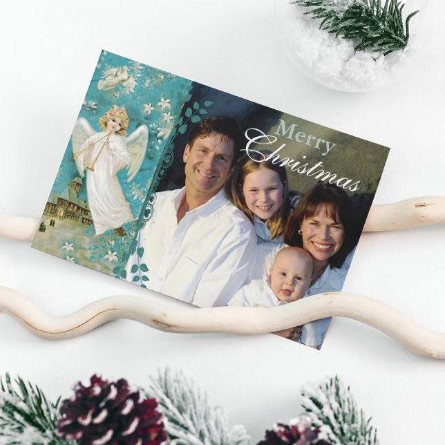 Jul Brev på Back Angel-julkort Inbjudningar (Skapare uppladdad)