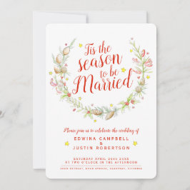 Jul bröllop bär stjärnornas vattenfärg inbjudningar