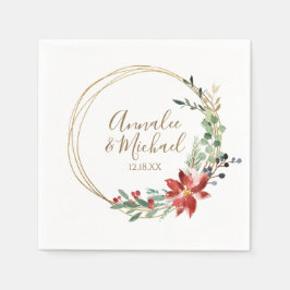 Jul Bröllop Winter Modern Wandeden Red Pappersservett