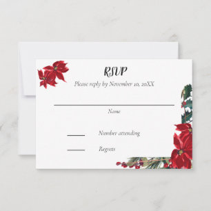 Jul-Bröllopet OSA med Poinsettia Ram Kort
