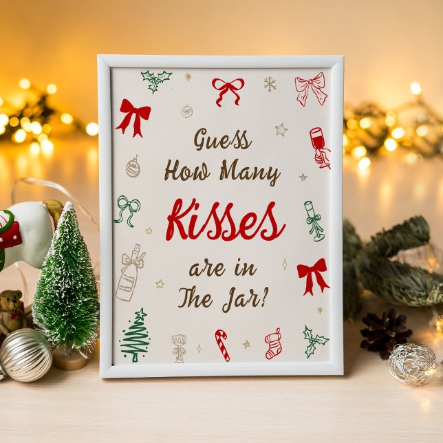 Jul Bröllopsdusch Gissa Hur Många Kyssar Poster (Skapare uppladdad)