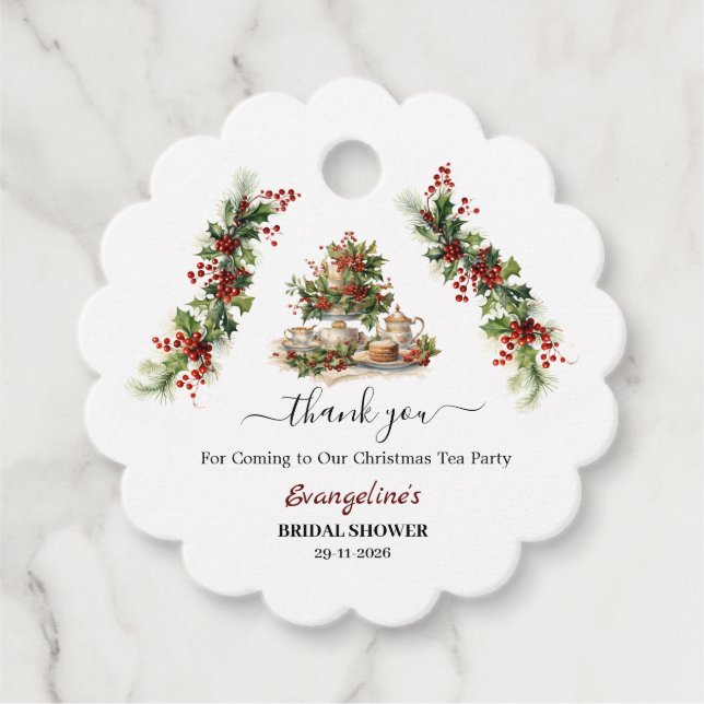 Jul Bröllopsdusch Te-fest Tack Gåvor Etiketter (Framsida)