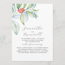 Jul-Bröllopsprogrammen Elegant Winter Greenery Program