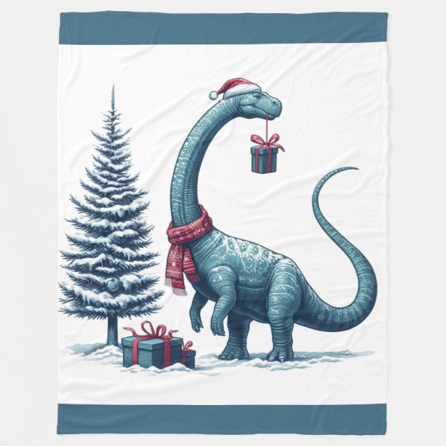 Jul Brontosaurus dinosaur Fleecefilt (Framsidan)