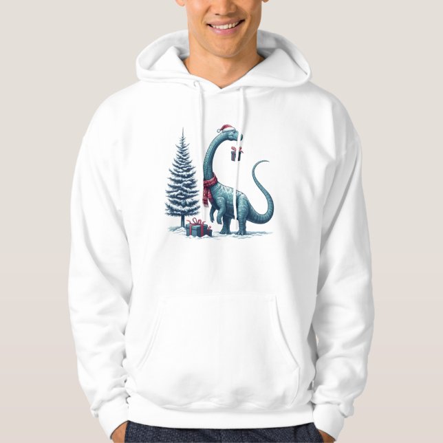 Jul Brontosaurus dinosaur Hoodie (Framsida)