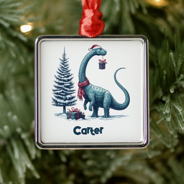 Jul Brontosaurus dinosaur Julgransprydnad Metall (Träd)