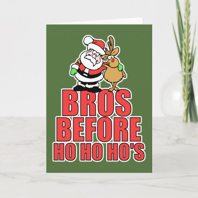 Jul Bros Santa och Rudolph Helgkort (Framsida)