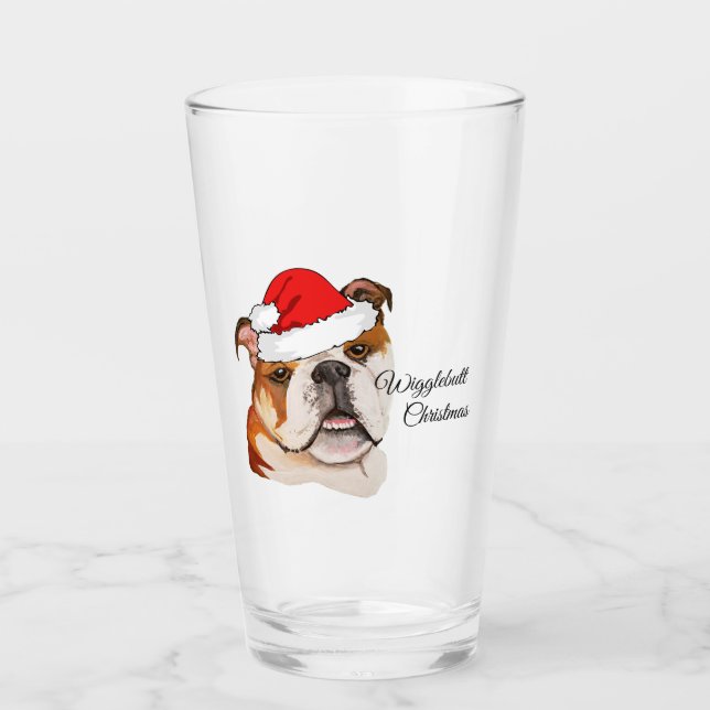 Jul Brown Art English Bulldog Wigglerumbut Glaskopp (Framsida)