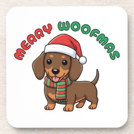 Jul Brown Dachshund Underlägg: Merry Woofmas Underlägg