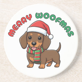 Jul Brown Dachshund Underlägg: Merry Woofmas Underlägg