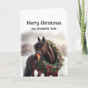 Jul Brown Horse Wonderful Wife Wand Kort