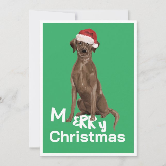 Jul Brown Labrador Hund Merry Greeting Card (Framsida)