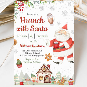 Jul brunch med tomte festlig inbjudan