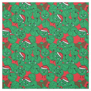 Jul Brussel Sprouts Cute Food Patterned Tyg