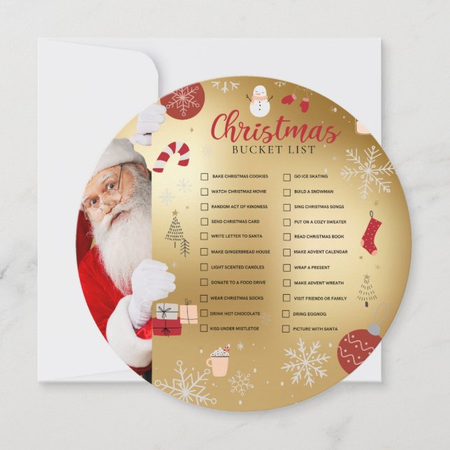 Jul Bucket List-kort Julkort (Framsida)