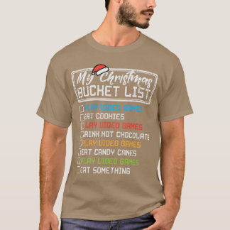 Jul Bucket List TV-spel Xmas Spelare Pojkar T Shirt